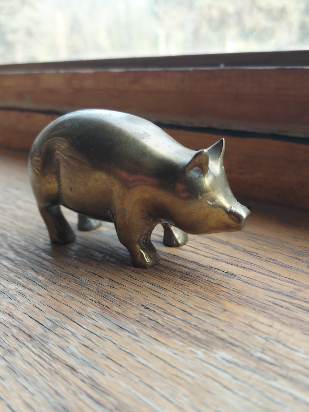 Vintage Brass Pig